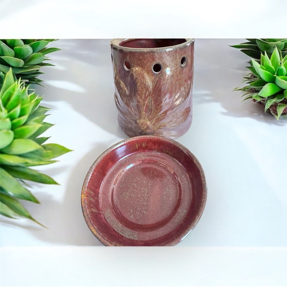 Scentsy 2010 Boho Chic Full Size Scentsy Warmer Bold Blooms Rustic Earthy Color